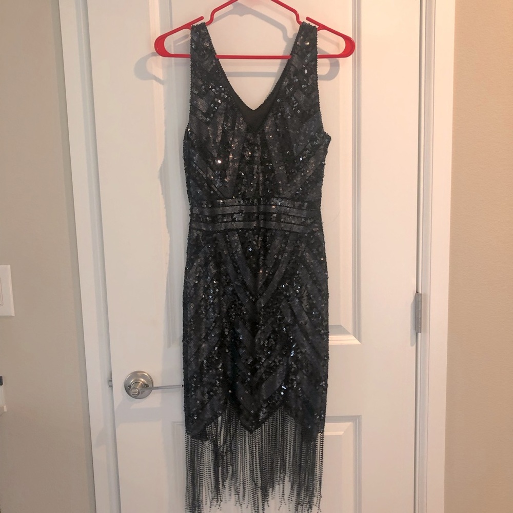 Black Flapper Dress - Unique Vintage